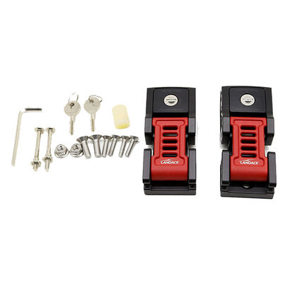 Jeep Wrangler JK JL Black Red Aluminum Alloy Engine Bonnet Buckle Hood Latch Lock Kit
