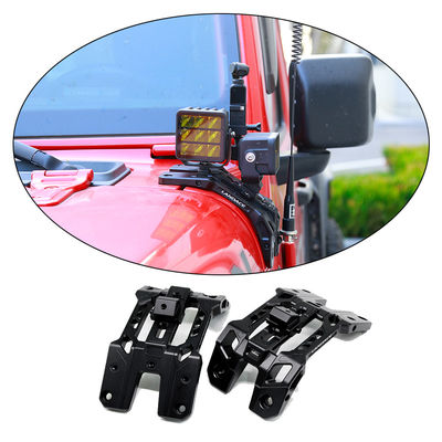 Light Bracket A-Pillar Integrated Lighting System Antenna Holder and Go Pro Mount for Jeep JL