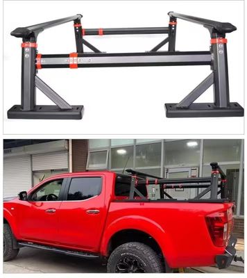 IP Authorized Design Sleek-Looking Aluminum Black Powder Coated Overland Truck Bed Rack