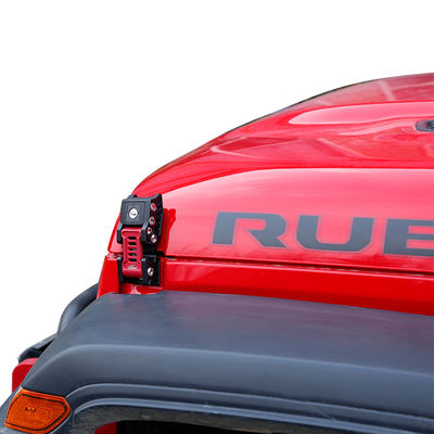 Jeep Wrangler Locking Hood Latches Kit with Heavy Duty Aluminium Alloy Red and Black