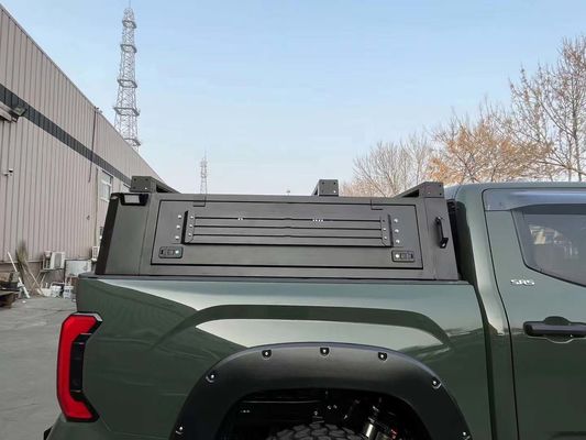 Black Toyota Tundra Pickup Bed Cover with Trunk Mount and Aluminium Construction