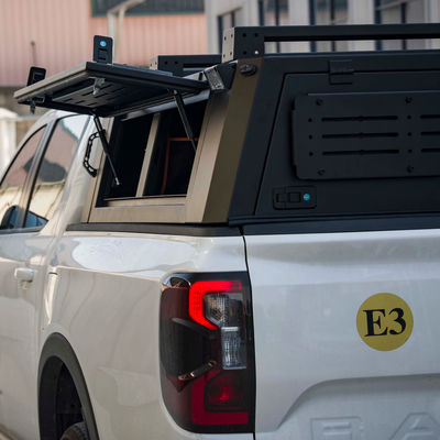 JMC DADAO 4x4 Pickup Truck Canopy High- Black Powder Coated Truck Camper Semi-High Bed