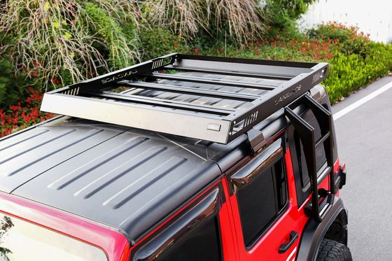 Black 1455x1425x113MM Universal Car Roof Basket Rack with Side Lader Aluminium Alloy