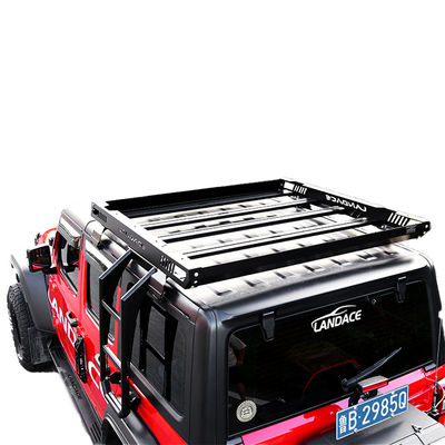Car Roof Rack Basket with Side Ladder in Black Aluminium Alloy OEM Service Accepted