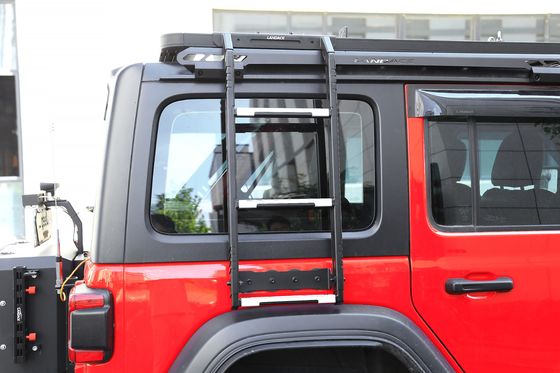 Jeep Wrangler JL JK 3 Steps Ladder with Roof Rack Side Mounting and Powder Coated Finish