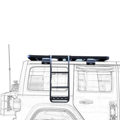 JEEP Wrangler JL JK Roof Rack Car Rear Ladder in Mechanical Style for 4X4 Vehicles