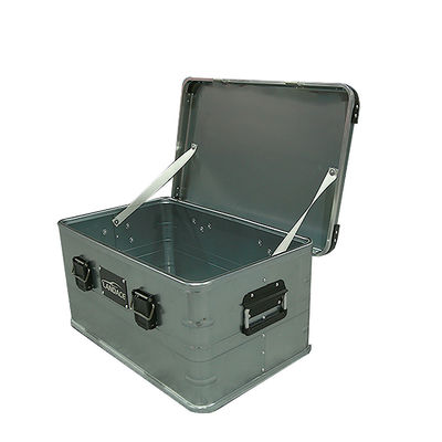 Anodize Outdoor Metal Aluminum Alloy Lunch Car Folding Boxes grey Camping Cargo Storage Kitchen Camping Box