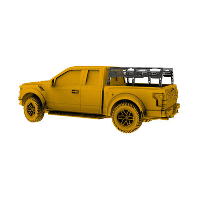 Jeep Gladiator JT Camping Bed Rack with Black Powder Coating and Multiple Accessories