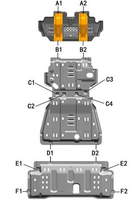 Balck Function Protection Skid Plate for Nissan Patrol Y62 Protection Underbody Guard
