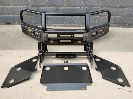 Off Road Winch Bull Bar Front Bumper Plate with LED Light and Mounting Tray Toyota Tocama