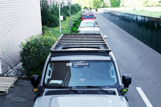 Landace Logo 4x4 Vehicle Exterior Accessories Aluminum Wind Fairing Roof Rack Tray Platform Luggage Bracket For Tank 300 BLACK