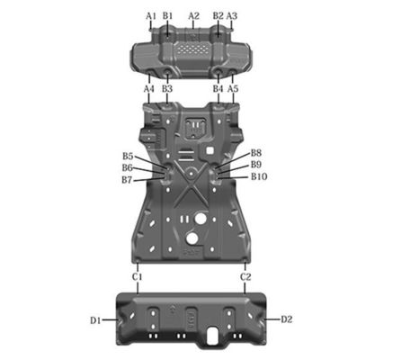 Fortuner Off-road Engine Shield Gearbox Guard Skid Plate Aluminum Underbody Protection