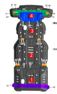 OEM Accepted Manganese-Aluminum Alloy RAM 3D Under Vehicle Armour Chassis Skid Plate