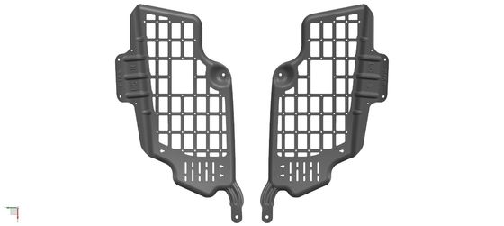 Convenient Black Molle Rear Window Storage Panels for Offroad Gear and Recovery Tools