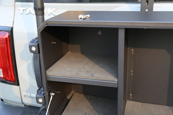 700*450*317mm BLACK Aluminium Tailgate Storage Box for Tank 300 Heavy-Duty Design 4*4