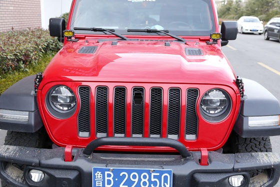 Jeep Wrangler JK JL 2007 Heavy Duty Black Aluminum Hood Latch Kit Set with U.S. Flag