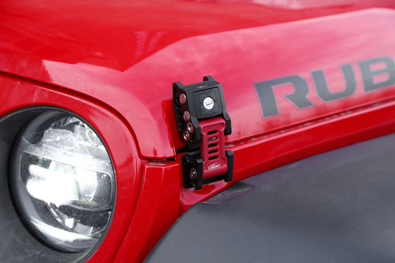 Jeep Wrangler JK JL 2007 Heavy Duty Black Aluminum Hood Latch Kit Set with U.S. Flag