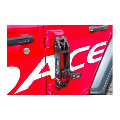 Black CNC Machined Car Door Step for Jeep Wrangler JL JK Foldable Hard Anodizing Finish