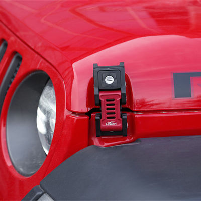 Aluminum Alloy Hood Latches Lock for JEEP Wrangler JK/JL Off-road Vehicle in Black Red