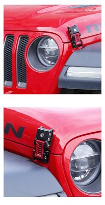 Customized Size Red Black Latch Locking Hood Catch Latches Kit for Jeep Wrangler JK J