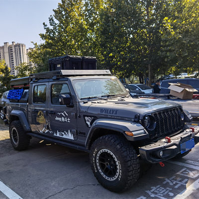 High Load Capacity Jeep Wrangler Roof Rack Basket with Integrated Ladder 400kg Capacity