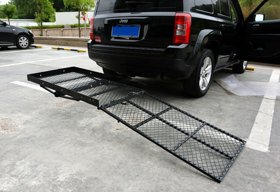 Customized Logo Black Folding Hitch-mounted Basket-style Cargo Carrier for Heavy-duty