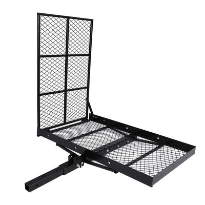 Customized Logo Black Folding Hitch-mounted Basket-style Cargo Carrier for Heavy-duty
