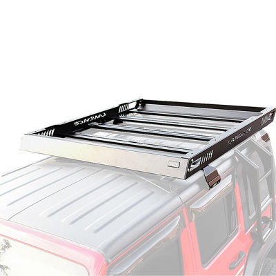 Black Powder Coated Roof Rack Basket for Jeep Wrangler Custom Stainless Steel Design